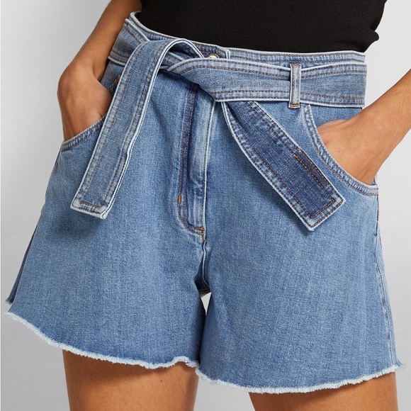Maje Paris Denim Shorts with Waist Tie - Picture 1 of 12